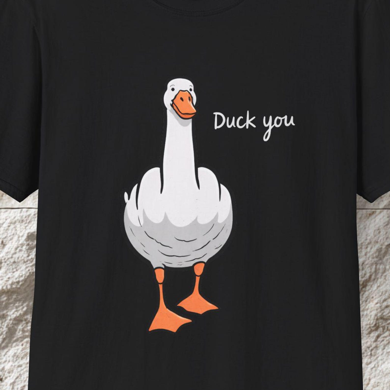 Duck You Graphic T-Shirt, Sarcastic Humor Meme Unisex Tee 4XL