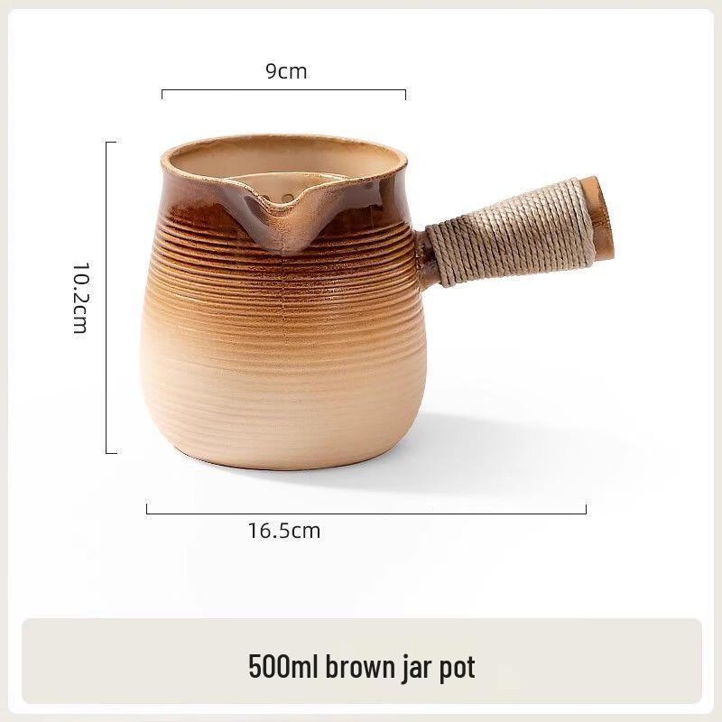 Ceramic Teapot with Striped Design