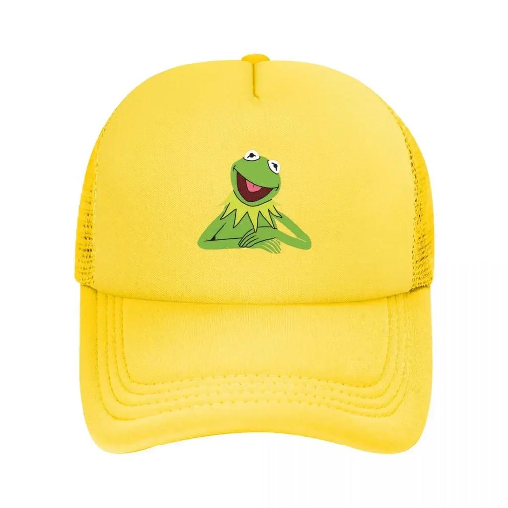 Kermit der Frosch Netz Baseballkappen Snapback Mode Baseballmützen Atmungsaktiv Lässig Kappe Outdoor Unisex