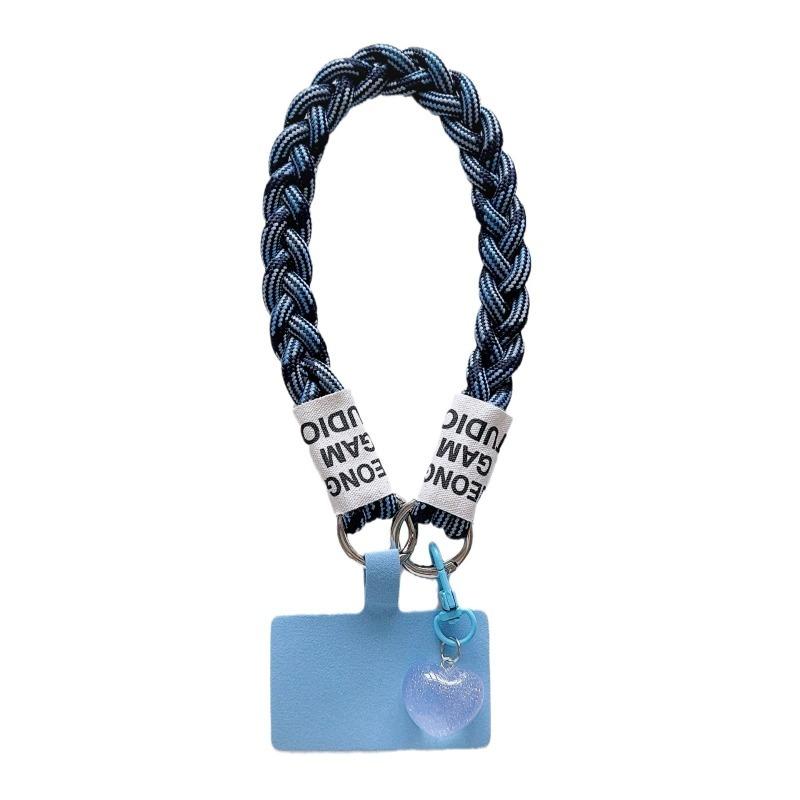 Fashion Mobile Phone Lanyard Hanging Decoration Can Be Carried Twist Rope Anti-loss Love Heart Pendant Strong Wrist Short Straps