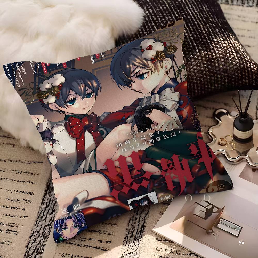 Japanese Anime Black Butler Office Cushion Pillowcase Car Cushion Cover45X45Cm Lumbar Pillowcase Sofa Pillowcover