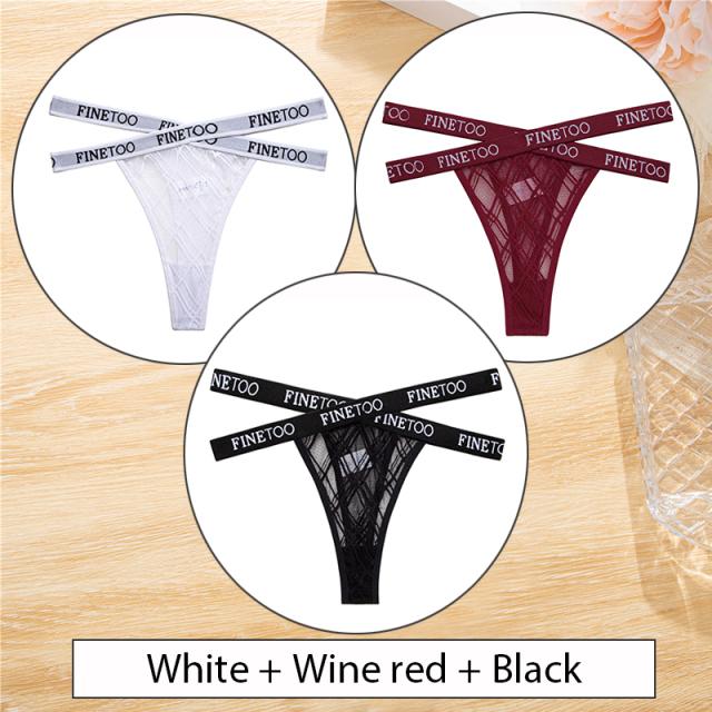 

3PCS/Set Сексуальна нижня білизна Жіночі трусики Поперечний пояс Трусики Perspective Briefs Intimates Lingerie Sexy Female Thong Panties S