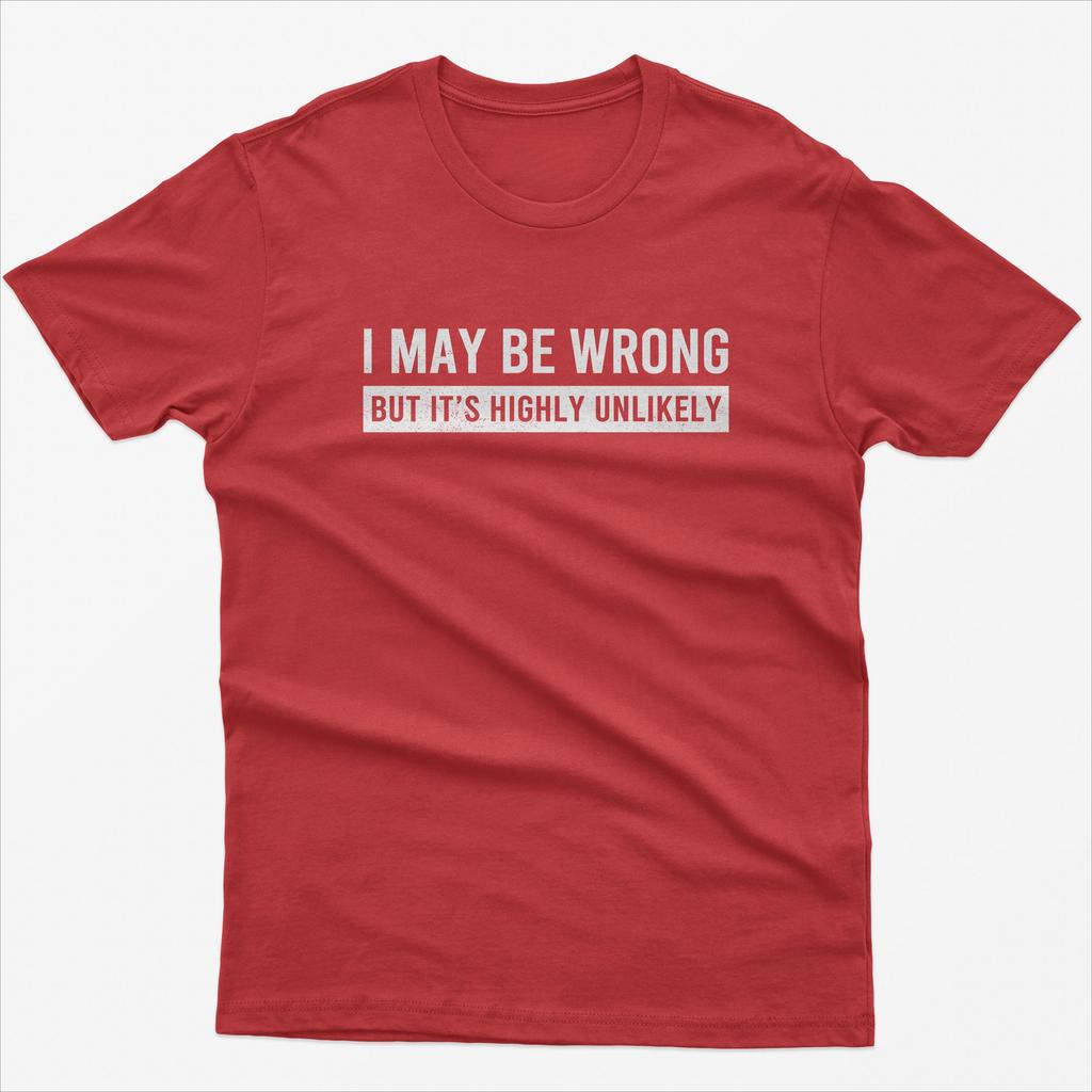 I May Be Wrong But Its Highly Unlikely Mens Tracksuit Tshirt Letter Printed Summer Casual Sportswear Shortsleeved Pullover