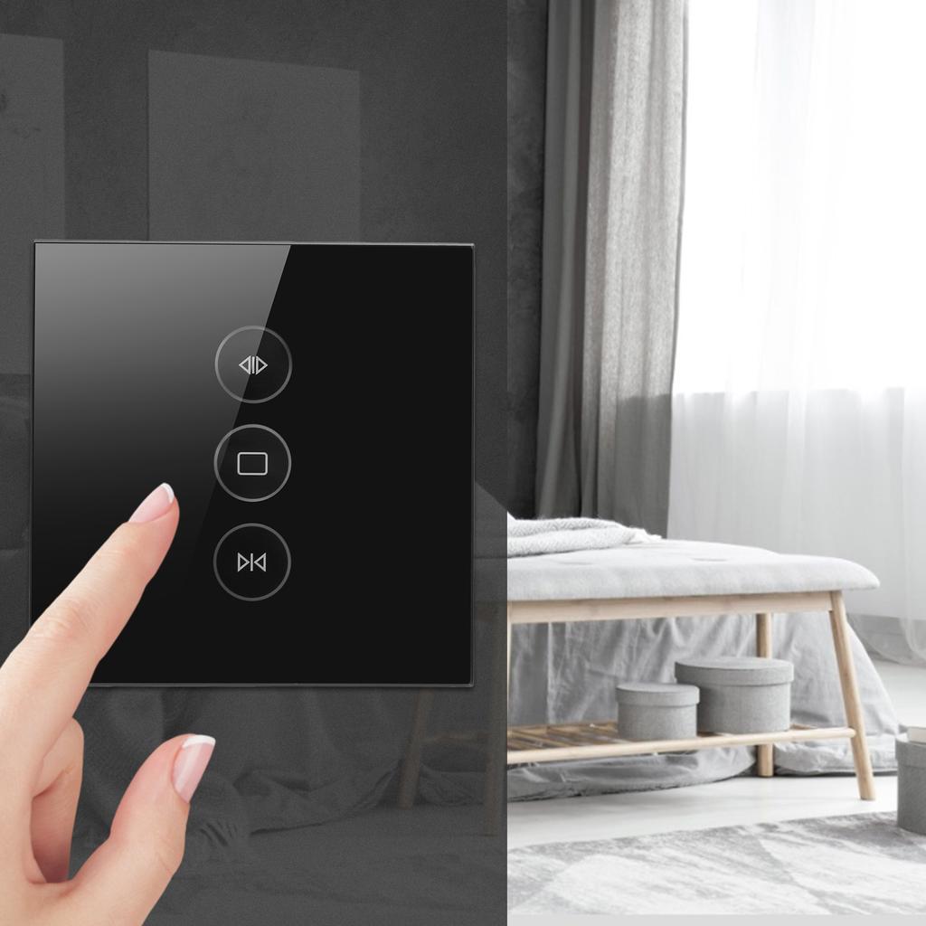 Smart WiFi Curtain Touch Panel Timer APP Voice Control for Home for EU Plug 110‑240V