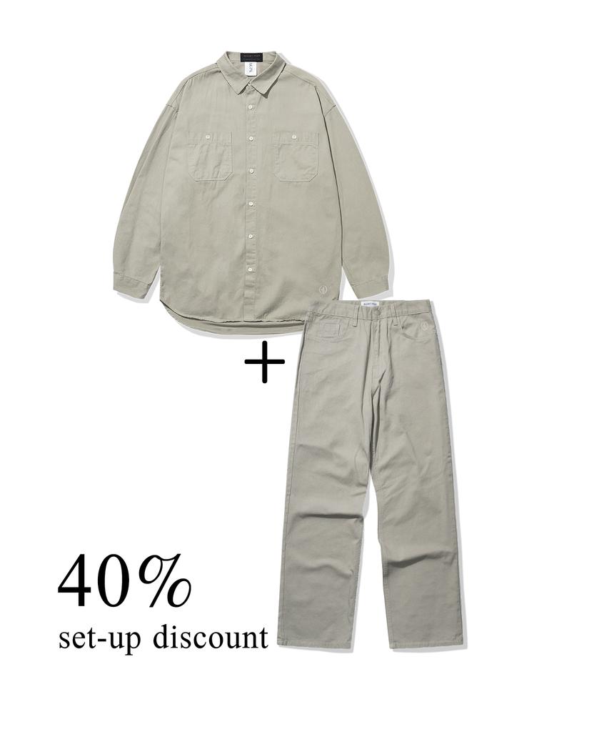 AGENT PEEK Agp Cotton Shirt & Pants Beige