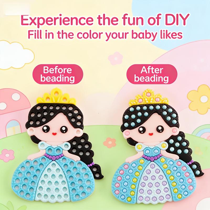 DIY Beads Pen Craft Kit Kids Art Set Princess Rainbow Patterns