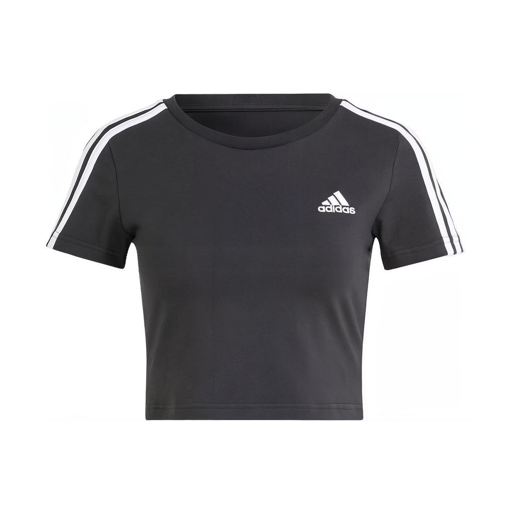 Adidas Essentials 3-Stripes Tee Women Tops Black IR6111