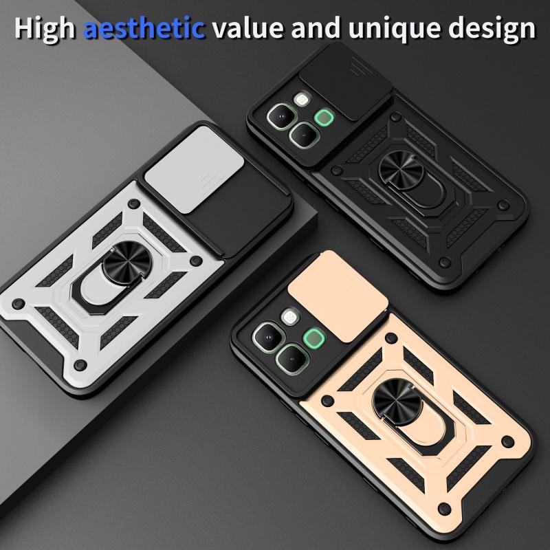 For Infinix Note Edge 5G Case Car Push Window Holder Armor Phone Case For Infinix Note Edge 5G Slide Camera Protect Back Cover