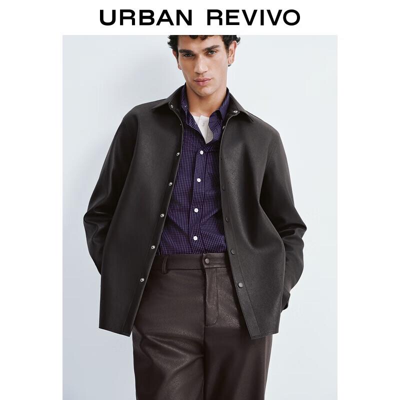 

Мужская ретро-куртка из искусственной кожи с плиссировкой UR S