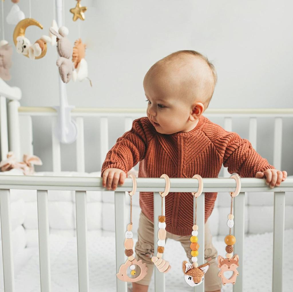 Zawieszki do Baby Gym stojak edukacyjny Lis brązowy 4 szt.