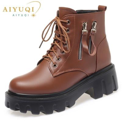 Women Winter Boots Platform Large Size Fashion Genuine Leather Women's Snow Boots Wool Warm Women's Ankle Boots