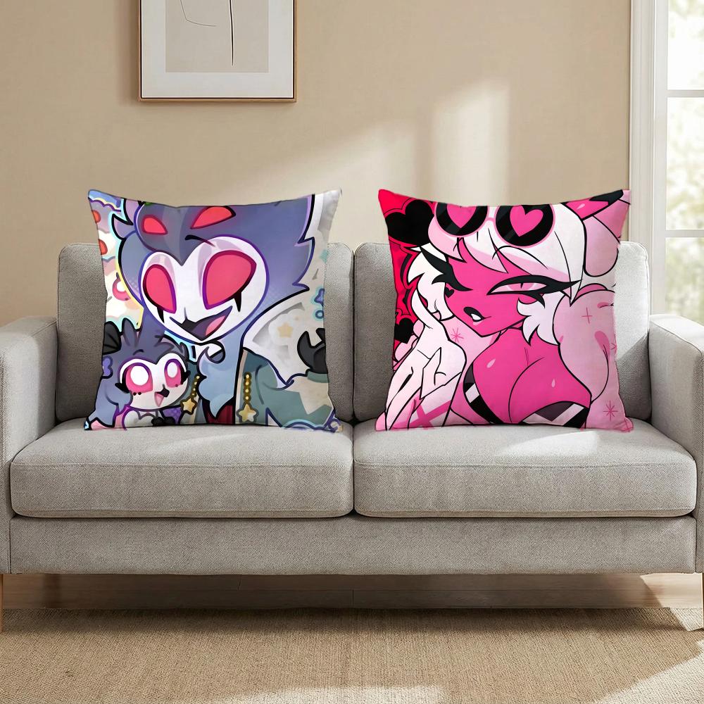 H-Helluva Boss CARTOON Cushion Cover Multi-Scene Pillow Cover for Home & Car - Reversible, Soft & Durable for Daily Use