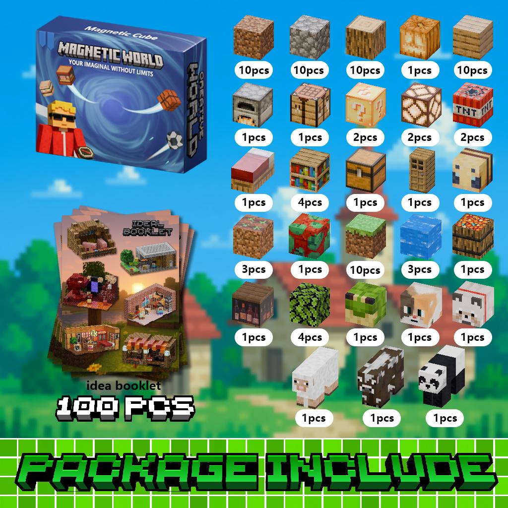 Magnetische Bausteine Spielzeug Aufbewahrungsbox Set Kann Figuren platzieren Magnetwürfel Konstruktionsbausteine Spielzeug Geschenk für Jungen Mädchen Kinder