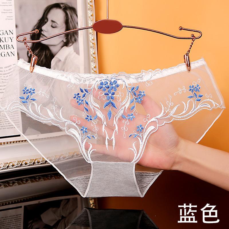 Slip in Rete Trasparenti da Donna Mutandine Erotiche Ricamo Floreale Biancheria Intima Pantaloncini Ultra Sottili Lingerie Slip Vedo Non Vedo
