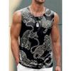 Summer Round Neck 3D Animal Pattern Printed Top Fashionable Casual Sleeveless Women's Tank Tops