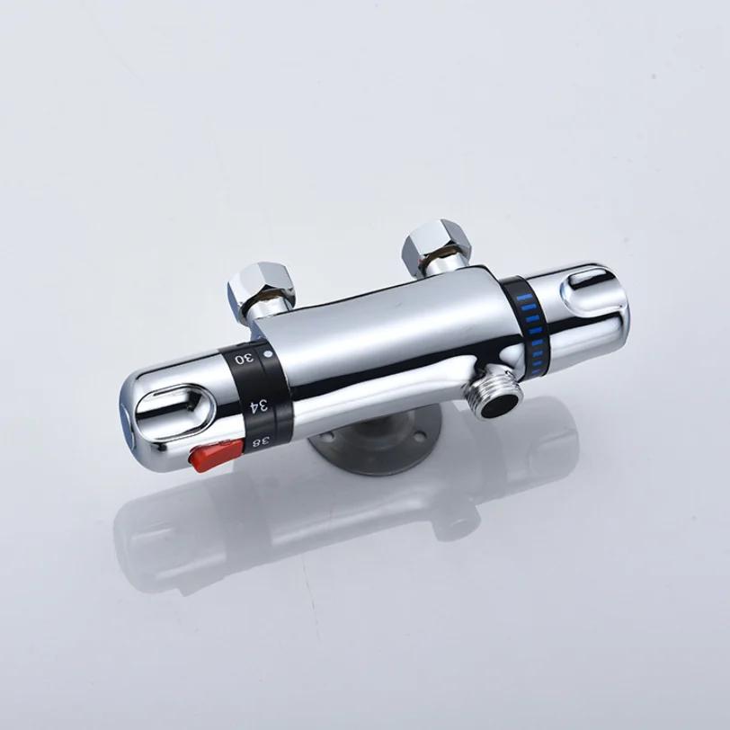 Zinc Alloy Chrome Thermostatic Shower Faucet Mixer Valve Dual Handle Bathroom Bathtub Shower Faucet Cold /Hot
