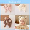 Baby-Cartoon-Strickmütze mit flauschigem Material und winddichtem Design für kalte Jahreszeiten