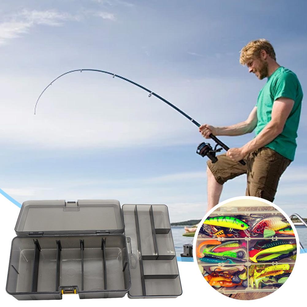 Double Layer Fishing Box Waterproof Plastic Bait Storage Box Lures Hook Minnow Bait Storage Case Multifunctional Fishing Tool