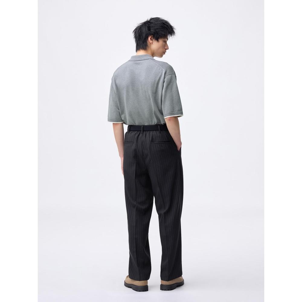 Gu Wide Slacks  Stripe   Length 69.5 73.5cm 