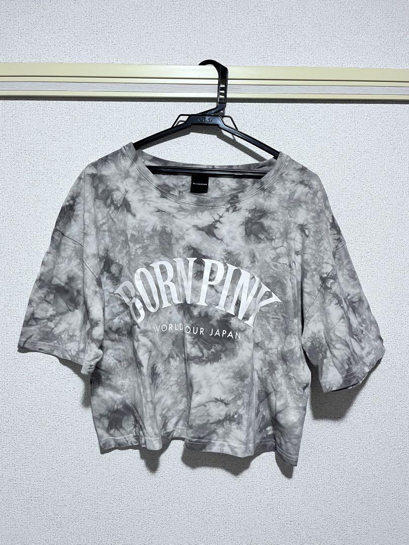 

[USED] BLACKPINK BORN PINK Tie-dye Crop T-shirt in Gray