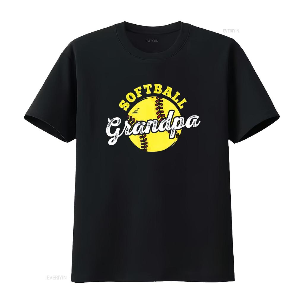 Softball Grandpa Grandfather Father s Day T Shirt vintage Washed fashion streetwear Slightly Breathable Comfortable