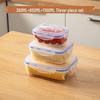 Transparent Food-Grade Kitchen Storage Box for Refrigerator and Microwave, Ideal for Fresh Food, Heating, and Takeaway.
