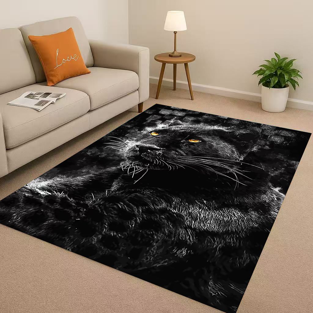 3D Cheetah Leopard Beast Living Room Non Slip Area Rug Soft Carpet for Bedroom Playroom and Sofa ,Easy Clean Home Decor Doormat