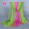 Supply imitation silk georgette silk scarf, popular bright and gradual change of color accessories scarf