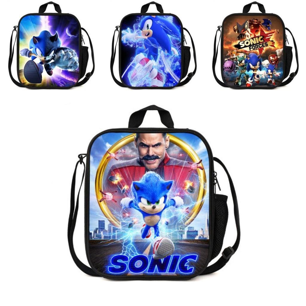 Sonic the Hedgehog Brotdosentasche Stilvolle Umhängetasche für Kinder Erwachsene Große Kapazität Reisetasche