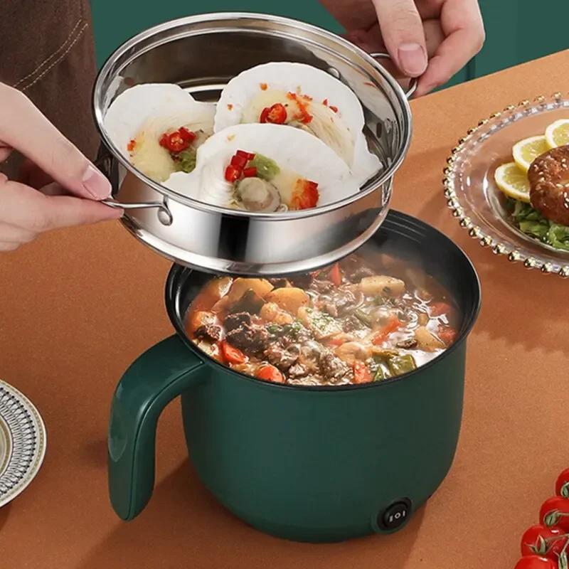 1.5L Mini Electric Rice Cooker Multifunctional Cooking Pot Non Stick Safe Stockpot Portable for Home Kitchen Use