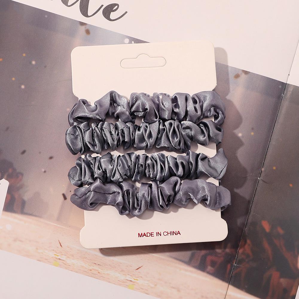 Cross-border Satin Hair Tie & Headband Set - Pig Intestine Style, Simple Ponytail, Leather Bun Tie