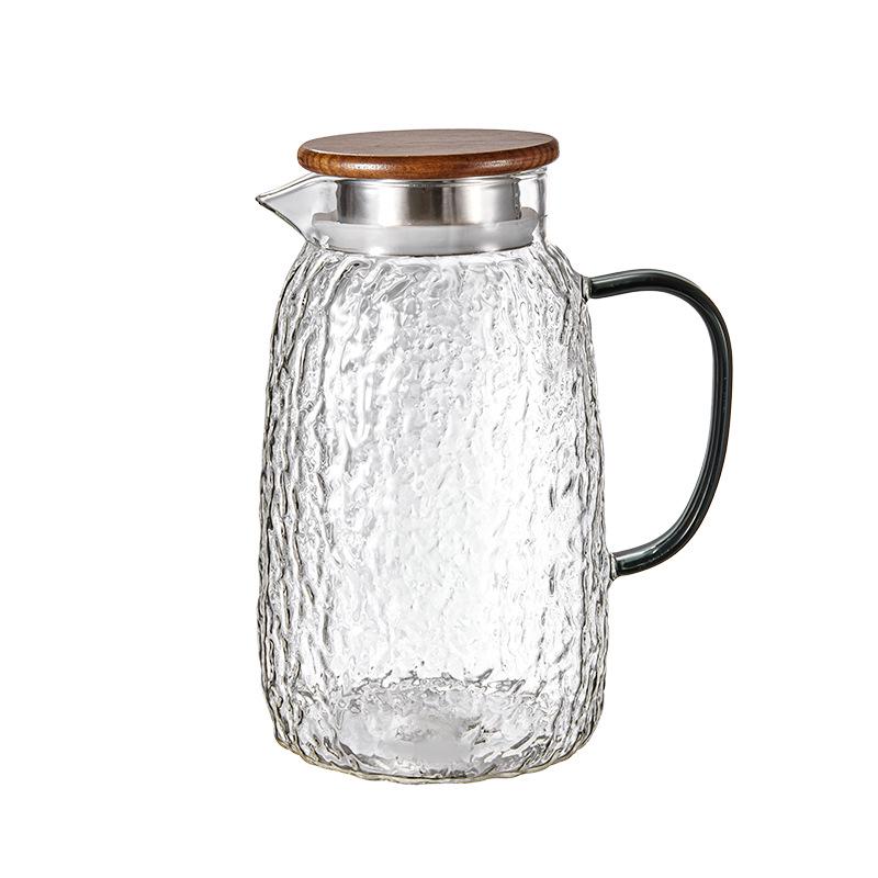 Luxury Glacier Glass Pitcher & Cup Set for Living Room - Elegant Cold Water Drinkware