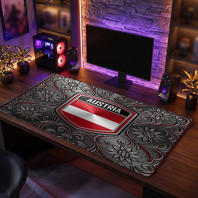 Austria Football Crest Mouse Pad, Extended Non Slip Rubber Desk Mat for Gaming Office Laptop Fan Gift
