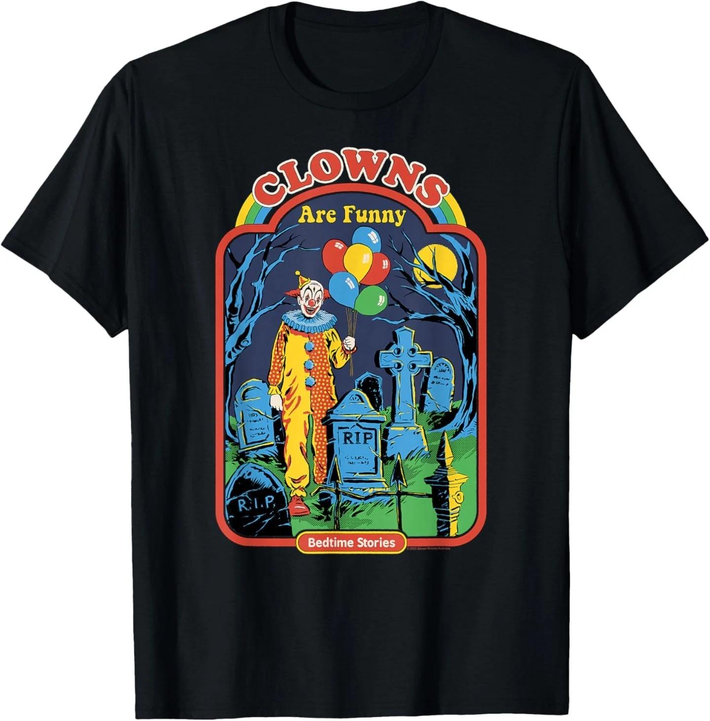 Steven Rhodes Clowns are Funny Graveyard Retro Dark Humor T- Shirt L