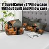 3pcs Halloween Pumpkin Monster Duvet Cover Set Without Core Quilt Cover with 2 PillowcasesSoft and Machine Washable