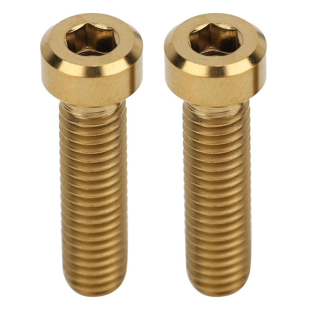 2 pcs Titanium Alloy Bolts Kit Bike Stem Hex Screws Set for Road Bicycle Mountain Bike Gold