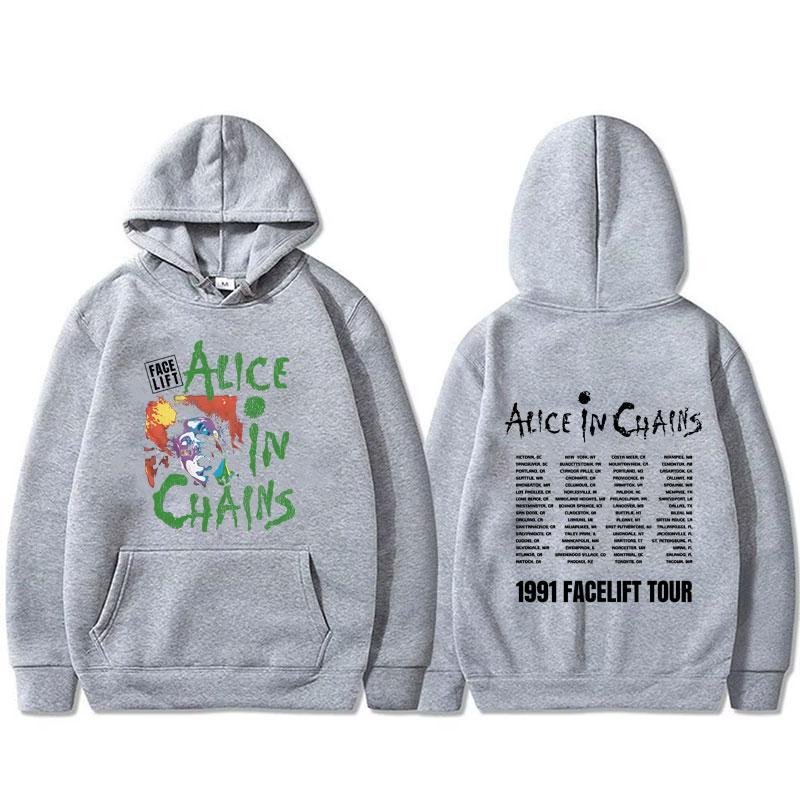 Rock Band Alice in Chains Face Lift Tour 1991 Hoodie Herren Damen Punk Lässig Übergroß Pullover Hoodies Männliche Mode Sweatshirt
