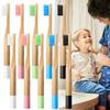 10/20 Pcs Kids Bamboo Toothbrush Natural Soft Bristle Wooden Toothbrush Natural Wood Organic Toothbrush BPA-Free Travel