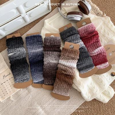 Knitted Mid-Calf Sock Gradient Color Hosiery New Leg Warmers  Gift