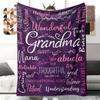 Blanket 1pc Grandma Full of Warmth Winter Flannel Blanket Featuring Soft High-Definition Digital Printing; a Modern-Style Small Th