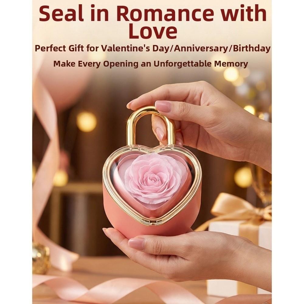Luxury Heart-shaped Padlock Jewelry Box Rotation Valentine's Day Gift Box Finger Ring Box Proposal