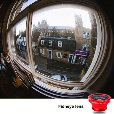 Phone Fisheye Lens, 3 In 1 Wide Angle Fish Eye Macro Lenses For Mobile Phone Universal Clip Wide Angle + Macro + Fisheye 3-in-1 Lens Safety Glasses