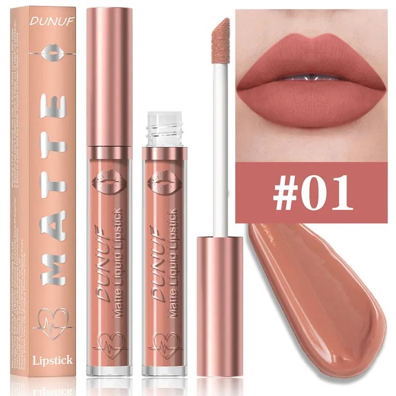 18 Color Waterproof Lip Gloss Nude Apricot Matte Liquid Lipstick Transparent Lip Oil Sexy Rose Red Velvet Matte Lipstick Make Up