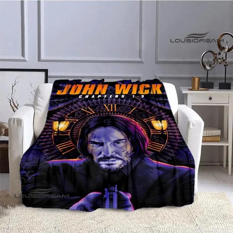Movie John Wick printed Blankets Picnic blanket Flange Warm blanket Home travel blankets bed linings birthday gift
