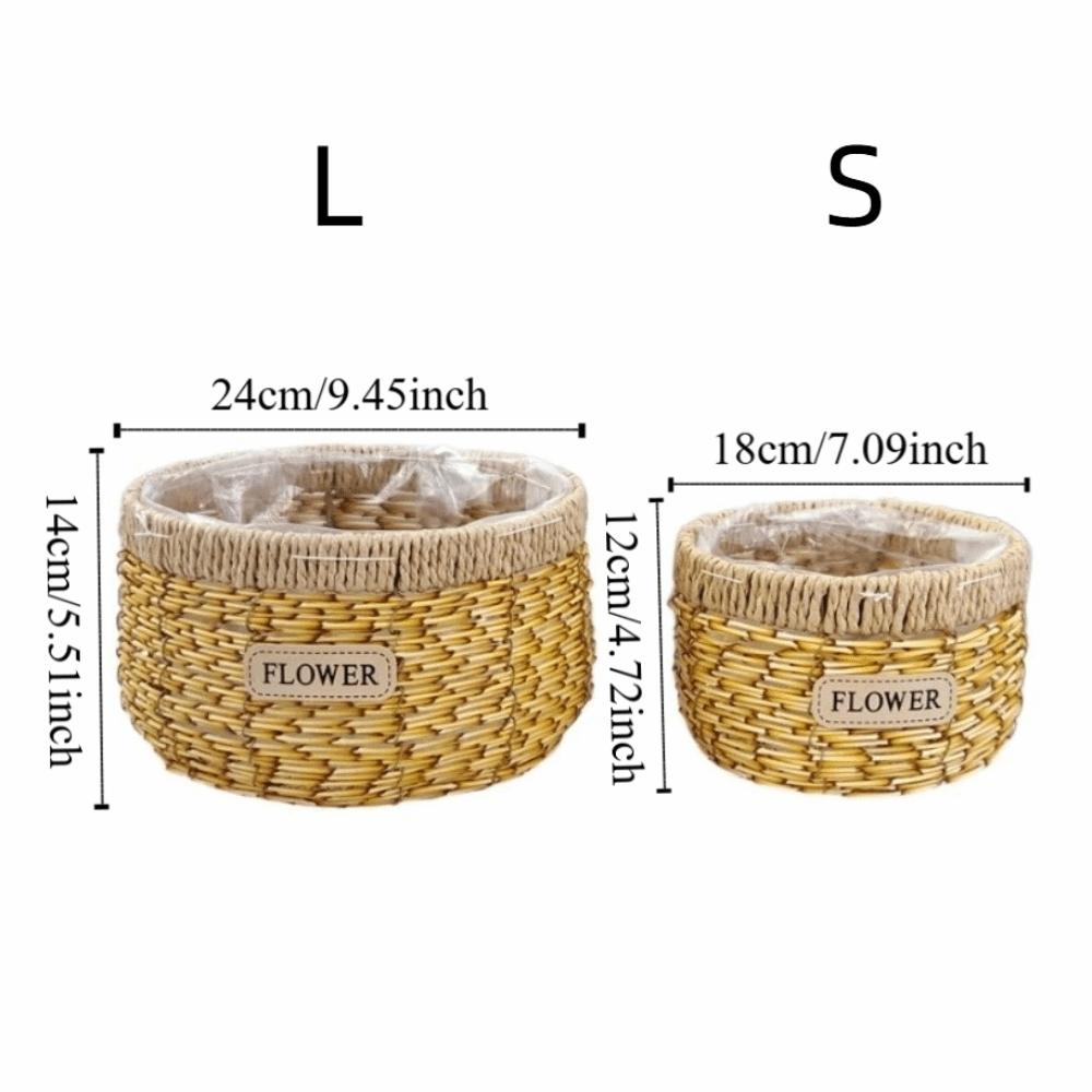 Plant Display Rustic Woven Flower Basket Plastic Sturdy Succulent Container Handcrafted Decorative Flower Shop Pots Home Decor