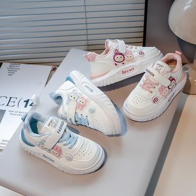 Girls Shoes 2025 New Autumn Casual Children's Princess Sports Shoes Soft Sole Girls Versatile Board Shoes White Shoes