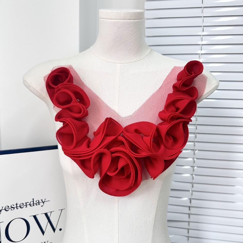 3D Artificial Flower Patch Removable Chest Flower New Hair Accessories красный