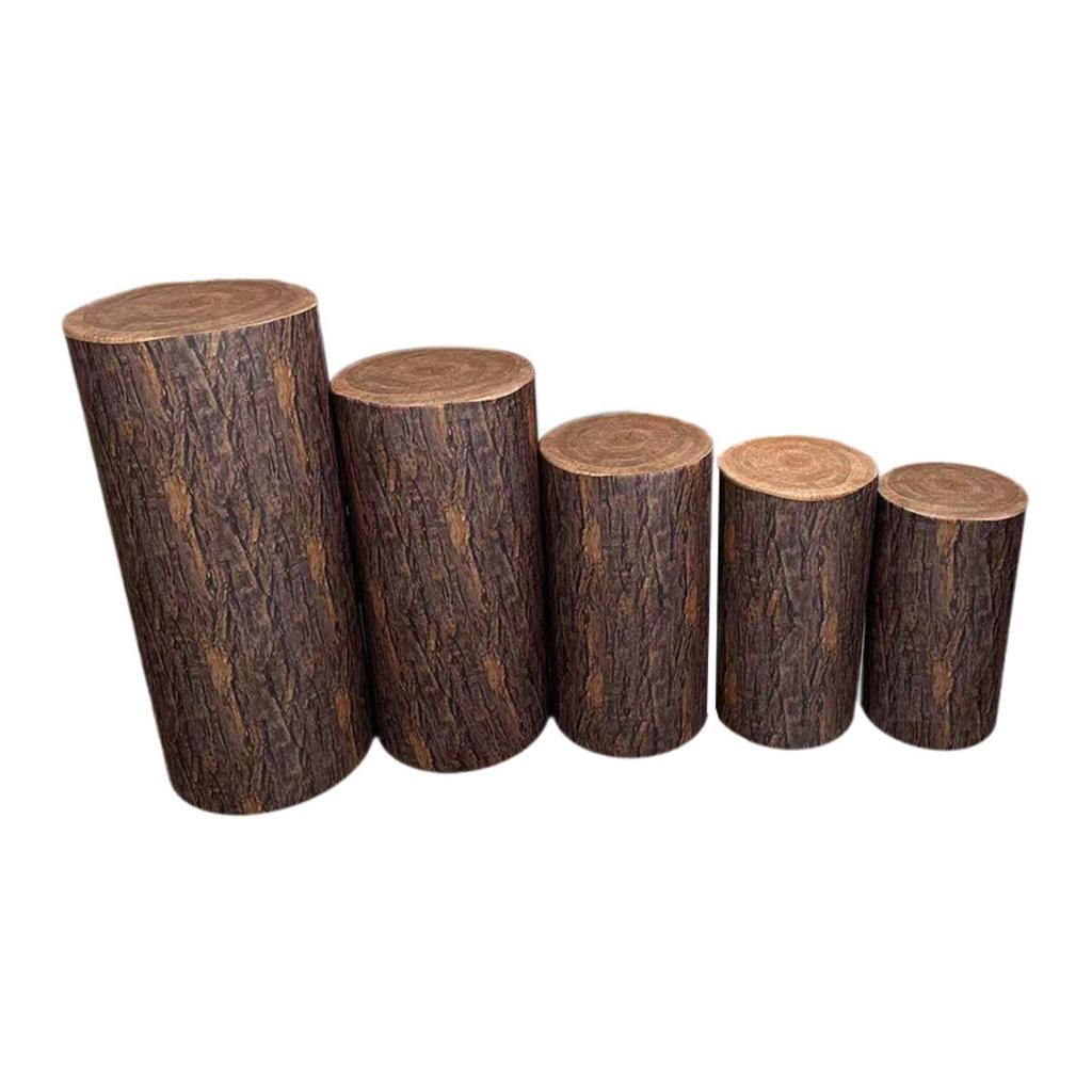 5x Cylinder Plinth Stand Covers Lightweight Fashion Plinth Stand Pillar Covers for Wedding Graduation Events Banquet Holidays