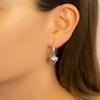 Silver Plated 3D Heart Pendant Necklace & Hoop Earring Jewelry Set, Minimalist Box Chain Set for Women