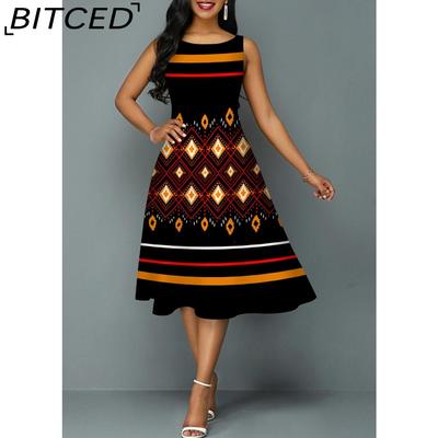 Women's Fashion Summer Spring 2/1 Sleeve O-Neck Casual Dresses